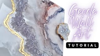 Geode Wall Art Tutorial ✨️ Resin Geode Art Full Tutorial ✨️  Crystal Art With Resin