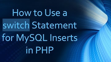 How to Use a switch Statement for MySQL Inserts in PHP
