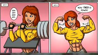 muscle growth -girl-comic