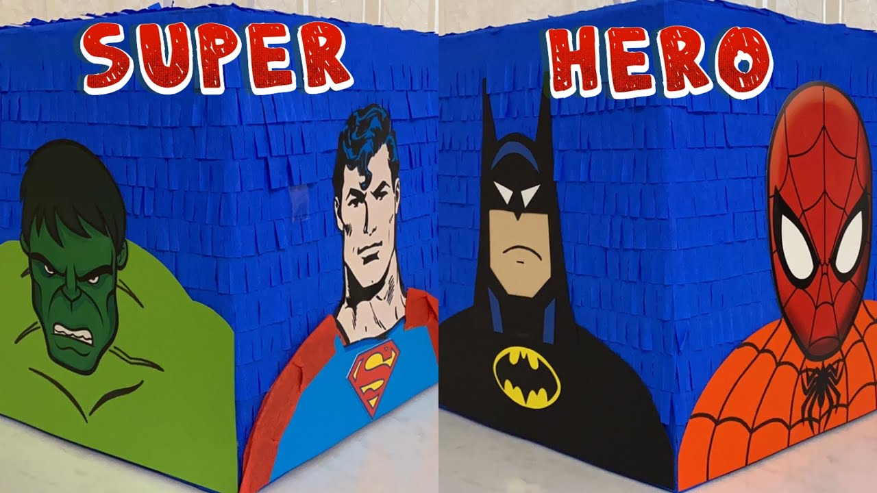 Piñata SuperHero Superman, Hulk, Batman,Spider-Man.Como hacer