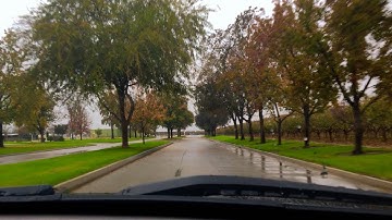 A Rainy Bakersfield, CA to Shafter Cemetery - High Speed Driving Video