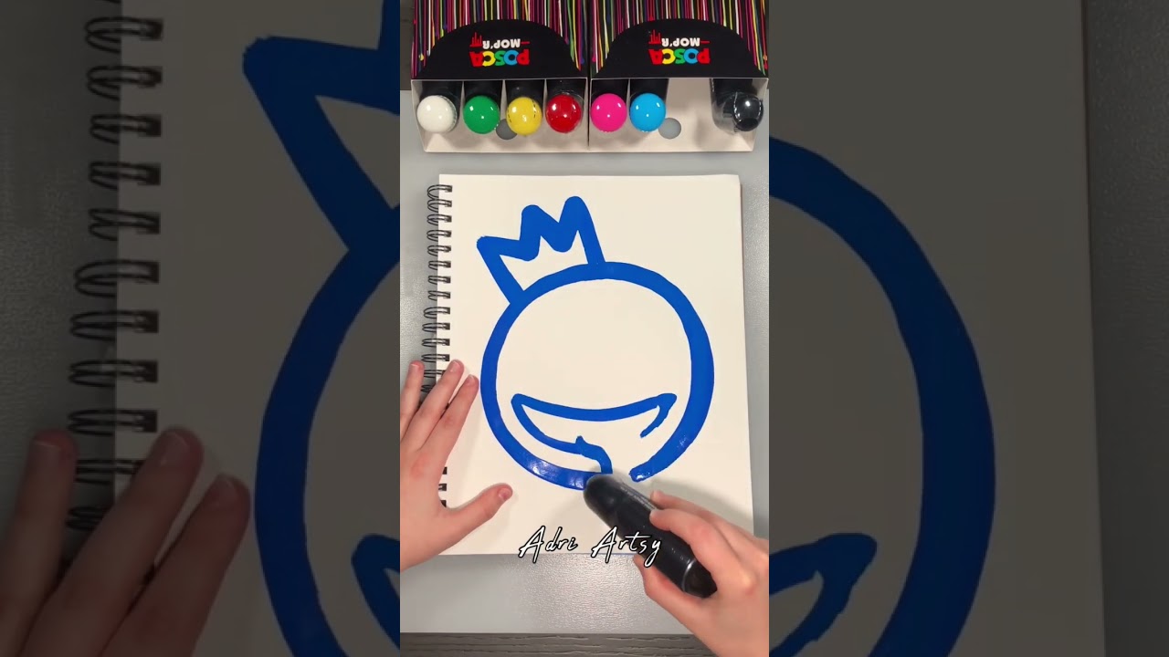 Activating my THICK Dark Blue Posca Mop'r Marker and Drawing with