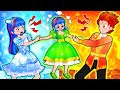 Princess and hot vs cold challenge with mommy and daddy  hilarious cartoon animation