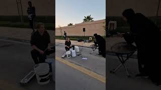 Saudi Arabias first female handpan player and @thedrummergordo jam at the races in Riyadh