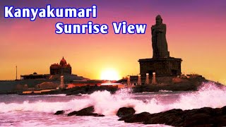 Sunrise view on Vivekananda Rock and Thiruvalluvar Statue #kanyakumari