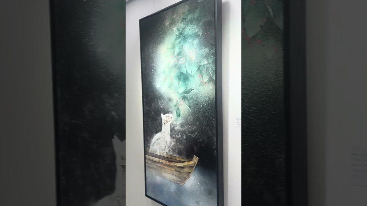 放學與兒子一起欣賞畫作 縮圖