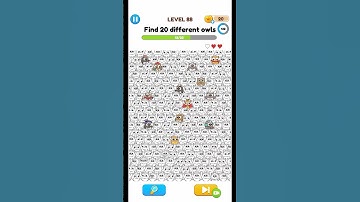 Annoying Puzzle Game - Level 88 - Find 20 different owls.