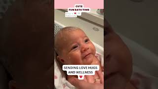 Cute fun baby bath time #shorts #cutebaby #shortsfeed #funtime