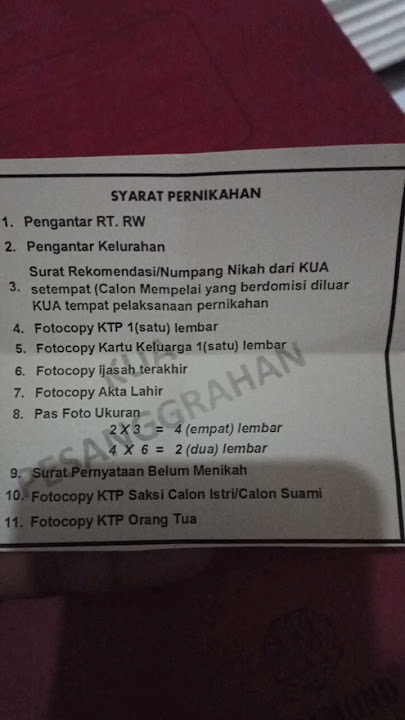 Persyaratan nikah 2024 resmi dari KUA #shorts #syaratnikah2024