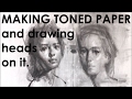 How to Make Toned Paper and Draw Head with 5 Value Scale.