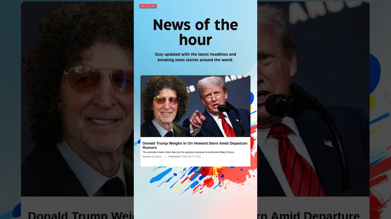 Breaking News Donald Trump Weighs In On Howard Stern Amid Departure Rumors