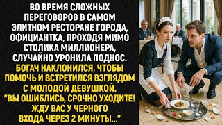 видео: Во время сложных переговоров в самом элитном ресторане города, официантка, проходя мимо столика... картинка: Во время сложных переговоров в самом элитном ресторане города, официантка, проходя мимо столика...