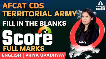 CDS 2 2022 | Fill in The Blanks for Airforce, AFCAT, CDS, TA  | By Priya Upadhyay