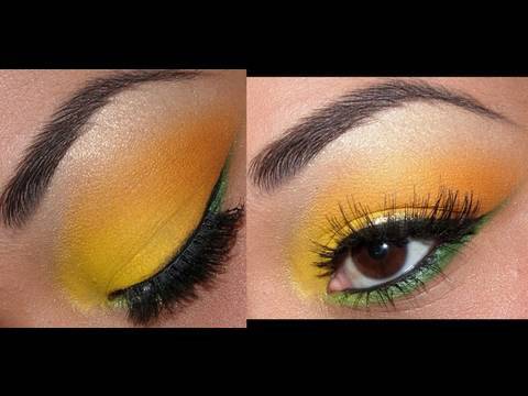 Bright Spring Yellow & Green eyeshadow tutorial!!