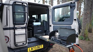 INEOS Grenadier with Custom Slide Out Kitchen. Solo Camping in the Woods.