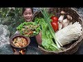 Yummy cook Mushroom with Tomatoes for eating delicious - Cooking videos & eating show Ep 66