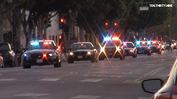 14x LAPD K-9 & PATROL GANG UNITS RESPONDING CODE 3 TO WANTED SUSPECT PERIMETER | NORTHEAST  