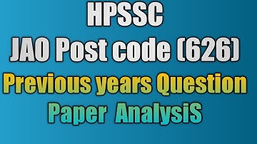 HP JOA Previous years Question Paper || Analysis || Post code (626) || Most Important Questions
