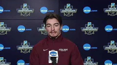 Session II - Paul Bianchi (Little Rock) after winning 1st NCAA match in his program's history,