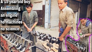 Engine Restoration | How to A 15 Year old boy Engine Assembling in Pakistan, Hand made Engine