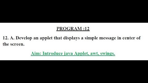 VTU | 3rd semester  | Program#12A |  APPLET PROGRAM IN KANNADA | OOP with Java Lab | 21CSL35 |