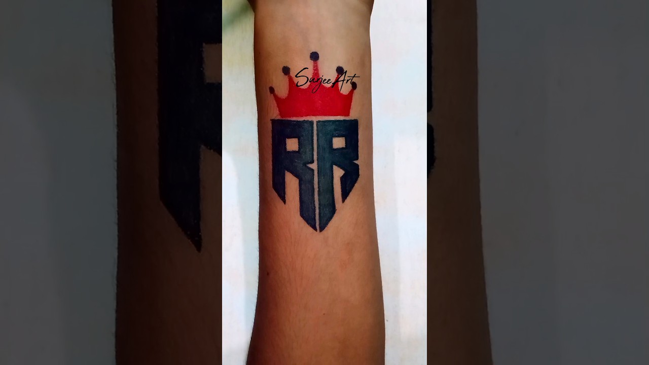 How to make a beautiful and Simple R letter tattoo | Simple R letter tattoo.  - YouTube