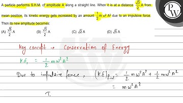 A particle performs S.H.M. of amplitude A along a straight line. Wh...