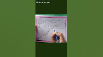 Village Nature River Mountain House Scenery Drawingncil Drawing 