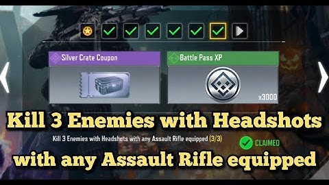Call Of Duty Mobile Kill 3 Enemies with Headshots with any Assault Rifle equipped Task Complete