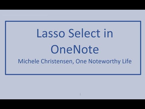 Using Lasso Select in OneNote