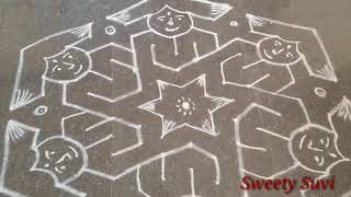 சூப்பரான பொம்மை கோலம் 15 புள்ளி சந்து புள்ளி 8 வரை Super Doll Kolam 15to8 Dots #video-18