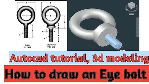 Autocad tutorial, Eye bolt 🔩 3d modeling