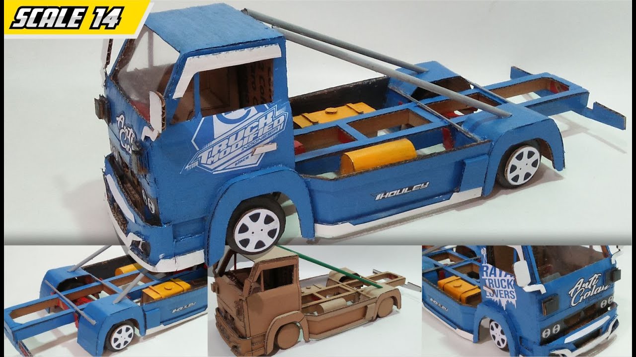 MEMBUAT MINIATUR TRUCK UMPLUNG ANTI GALAU DARI KARDUS || HANDMADE