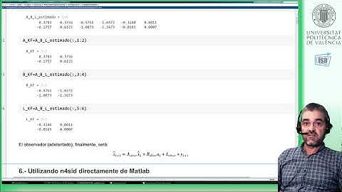 ID subespacio (ejemplo Matlab IV): filtro de Kalman, uso de ns4id