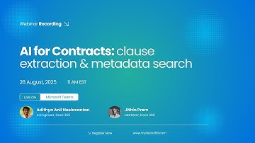 [Webinar] AI for Contracts - Clause Extraction & Metadata Search