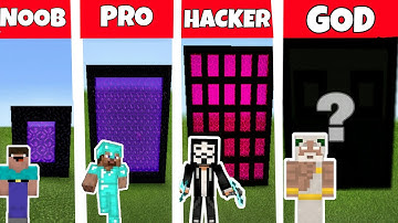 Nether Portal Build Noob vs Pro vs Hacker vs God Minecraft