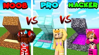 BUNKER NOOB vs PRO vs HACKER en Minecraft 😎😱 LYNA vs ELA vs CHOCOBLOX