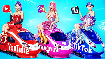 KPop Demon Hunters In Train: Social Media Fashion for Rumi, Zoey & Mira!