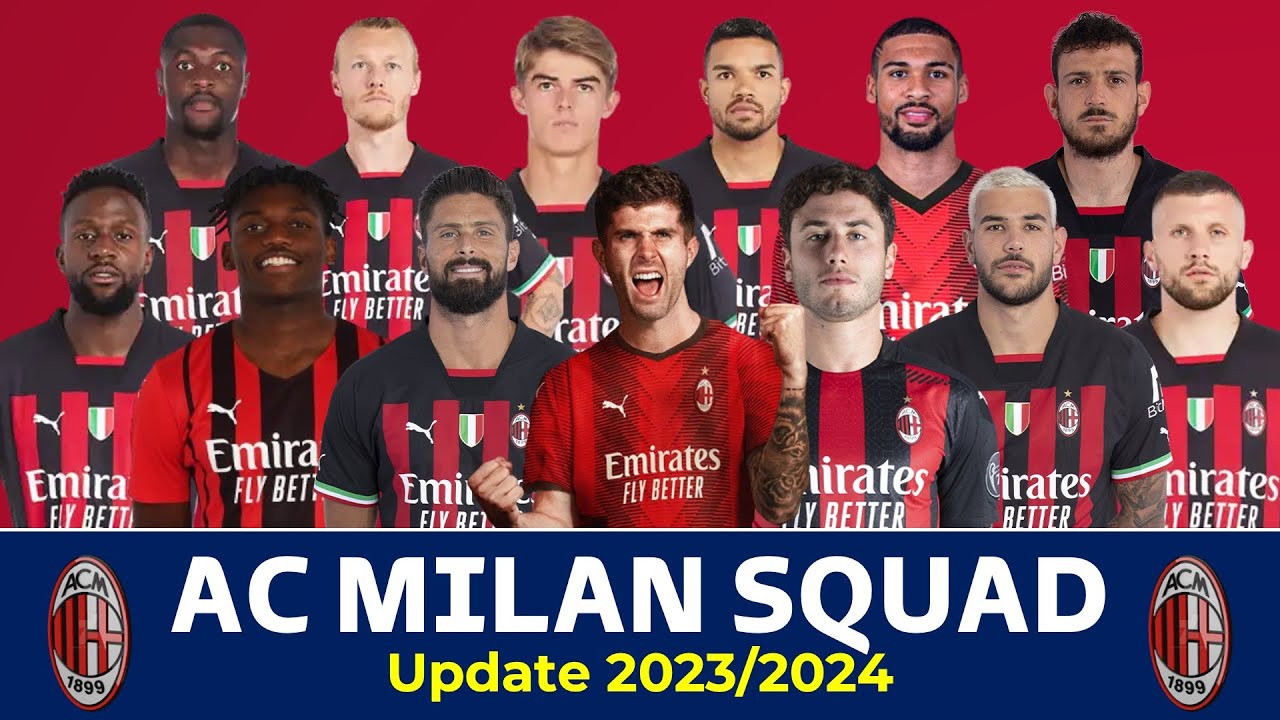 AC Milan Squad 2023/24 with Christian Pulisic AC Milan Squad Update