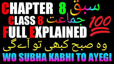Chapter 8 urdu Class 8 wo Subha kabhi to ayegi with answers jaan pehchaan CBSE NCERT Book