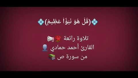 من سورة ص - القارئ أحمد حمادي
