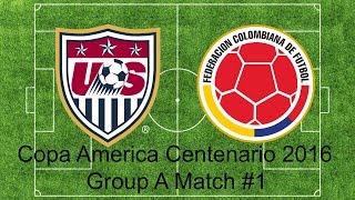 Panini Copa America Centenario 2016 Group A Match #1 USA VS COLOMBIA