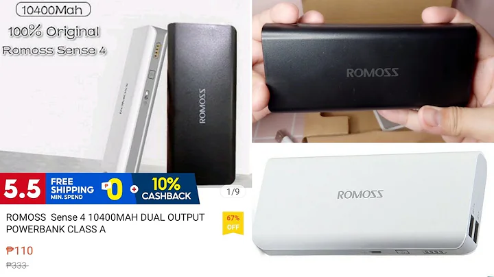 ROMOSS  Sense 4 10400MAH DUAL OUTPUT POWERBANK CLASS A Unboxing - 110 Pesos #ShopeeTagToWin