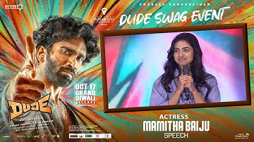 Actress Mamitha Baiju Speech @ Dude Swag Event | Pradeep Ranganathan, Mamitha Baiju