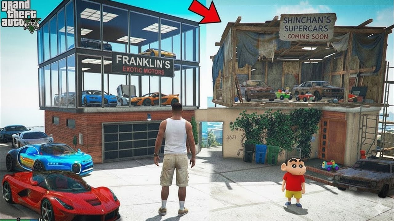 Franklin & Shinchan Built The Most Expensive Supercar Showroom On Their House! 😱💎 | GTA 5 Malayalam