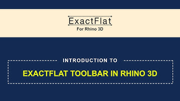 ExactFlat for Rhino 3D: ExactFlat Toolbar