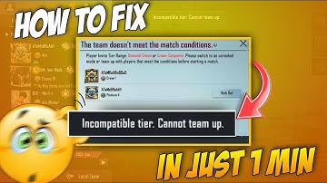 HOW TO FIX INCOMPATIBLE TIER CANNOT TEAM UP IN BGMI MALAYALAM BGMI TIER INCOMPATIBLE PROBLEM