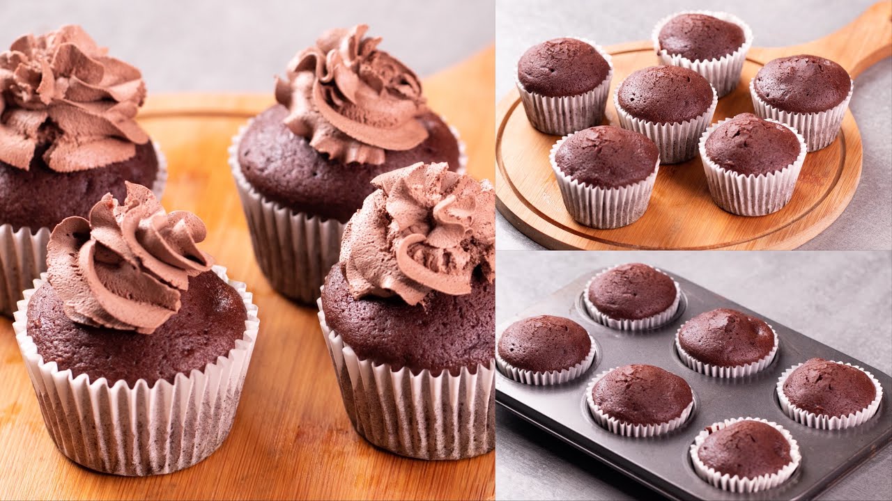 Chocolate Cup Cake Recipe | Soft & Moist Chocolate Cupcake | Without Oven | N'Oven Foods