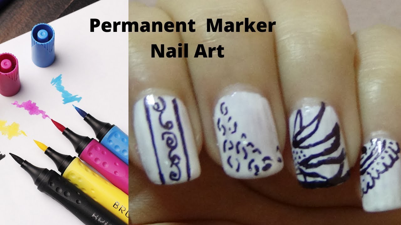 DIY 8 Easiest Marker Nail Art at home|Nail art 2020|Best nail art - YouTube