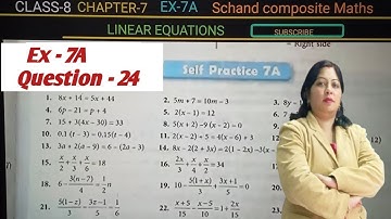  Ex-7A Q.24 | Linear Equations Class 8 | S.Chand Composite Maths |  by Komal Gupta